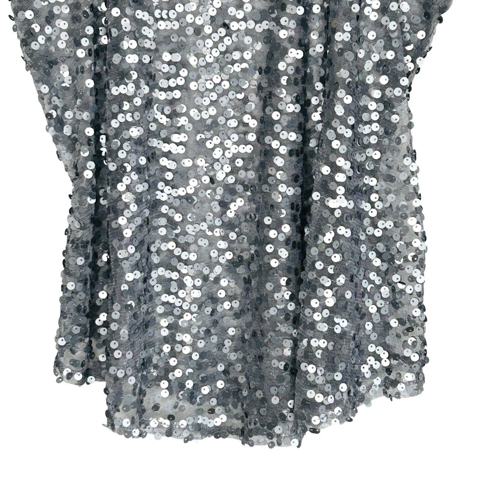 Y2k Fairy Sheer Mesh Sequin Tank Top Medium Festival Boho Chic Clubwear Disco - Picture 5 of 7